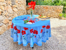 Charger l'image dans la galerie, Nappe ronde coquelicot lavande