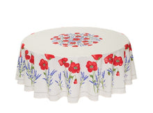 Charger l'image dans la galerie, Nappe ronde coquelicot lavande
