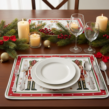 Charger l&#39;image dans la galerie, Set/napperon jacquard– Casse-Noisette Blanc
